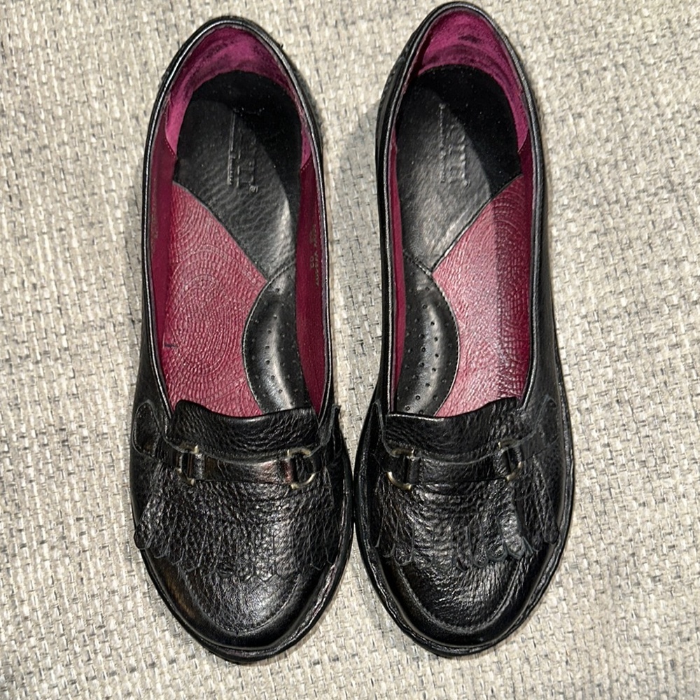 EUC Born Black Loafers with Decorative Strap